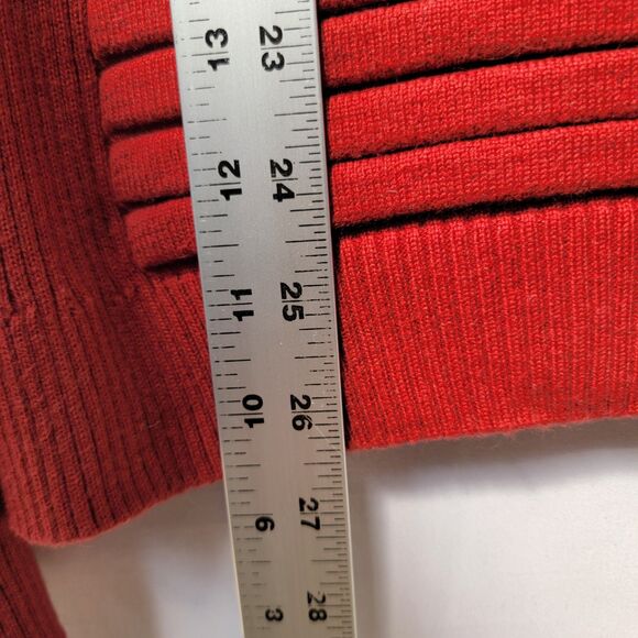 CE & CE Fashion Red Cotton Blend Sweater Ribbed Crew Neck Pull Over Size M - Picture 9 of 10